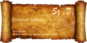 Sztrul Dénes névjegykártya